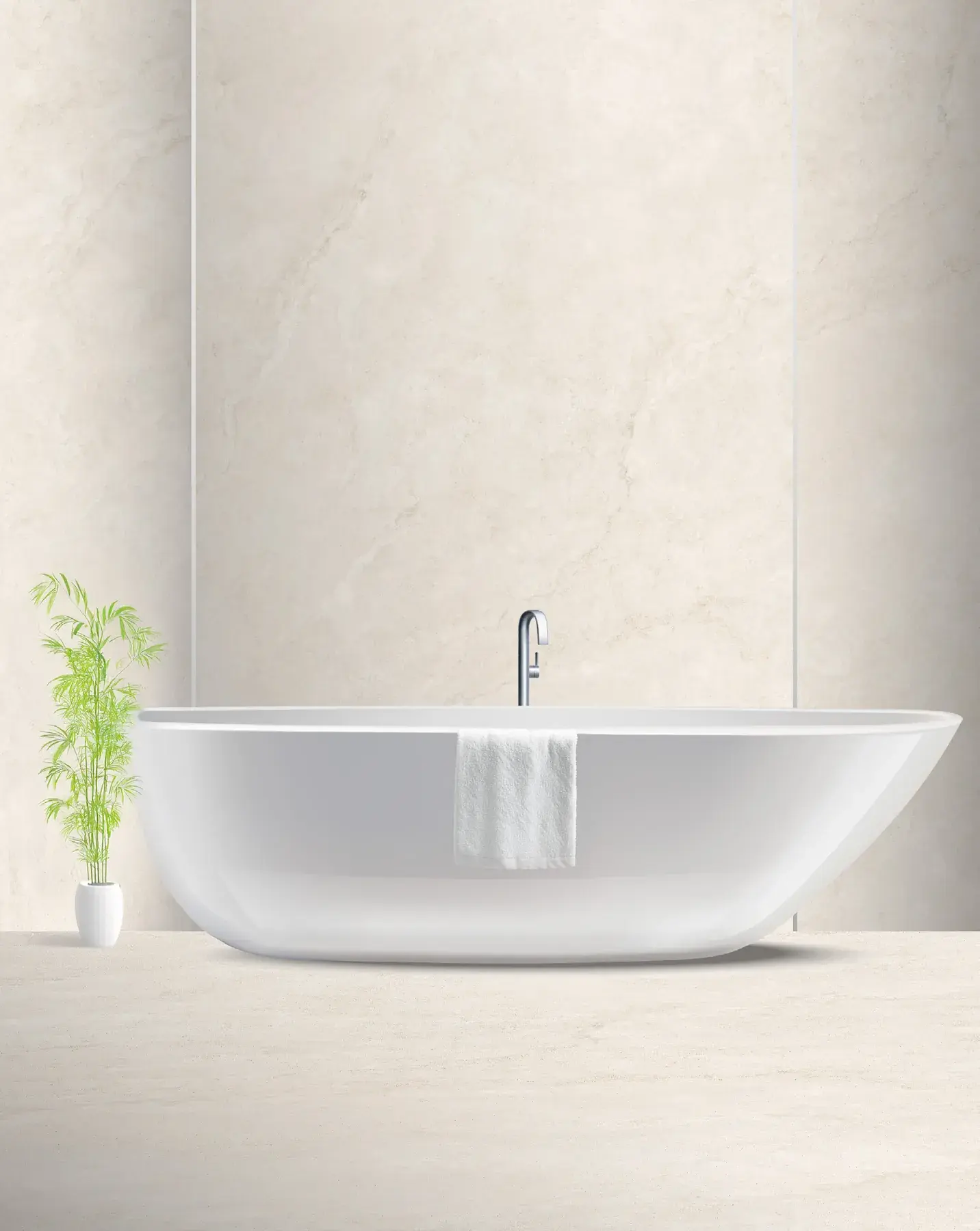 הדמיה של Travertine Offwhite בחלל