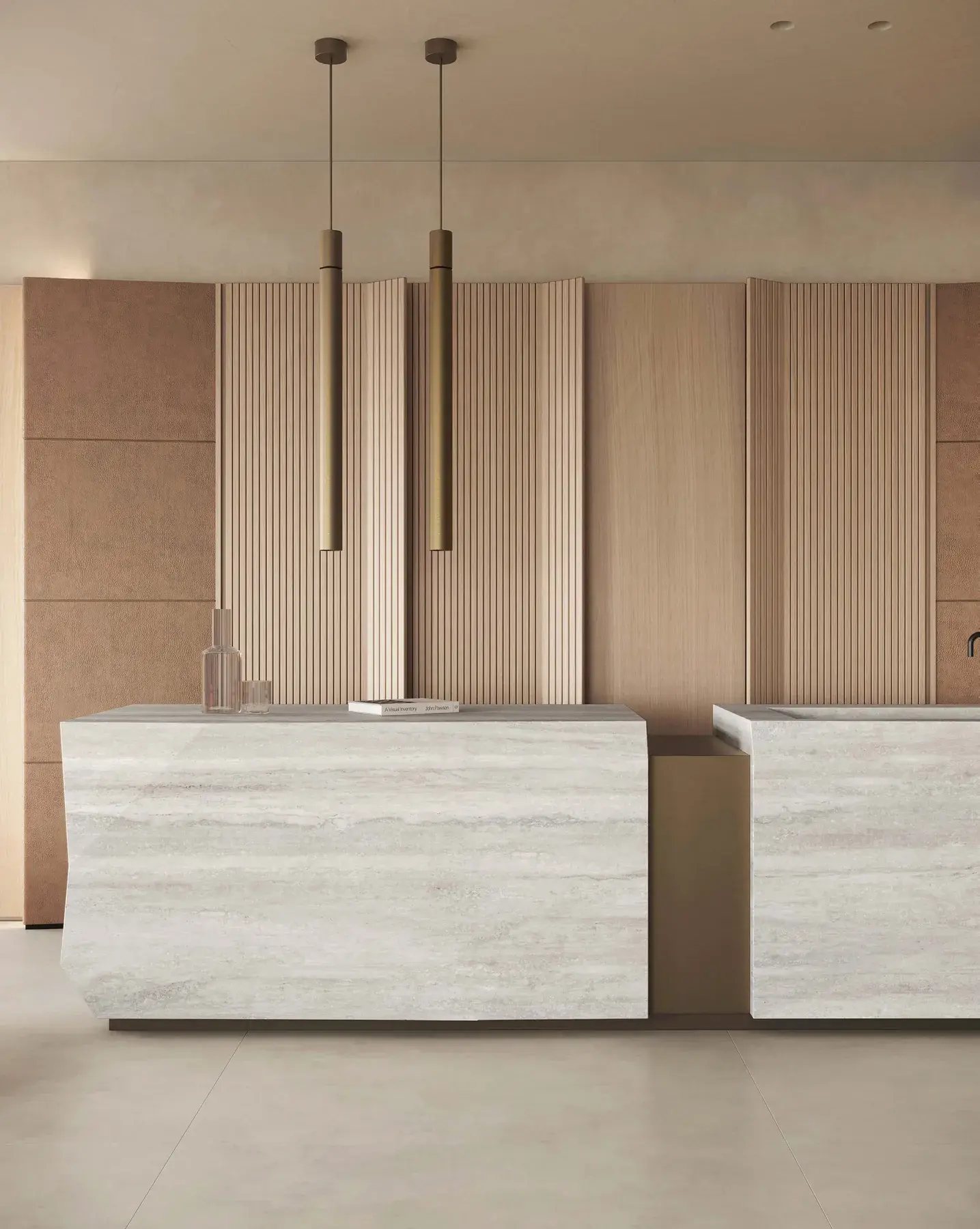 הדמיה של Travertine Grey בחלל